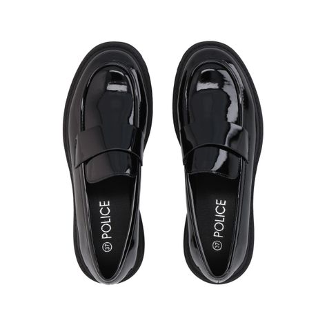 Mocasín Mujer Negro Glossy Police-1