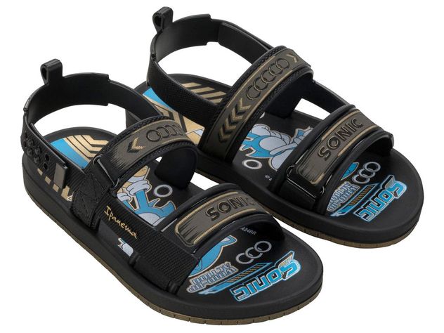 Sandalia Infantil Negro Sonic Papete Ipanema-1