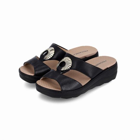 Sandalia Mujer Anabela/Hebilla SPA Negro Piccadilly-0