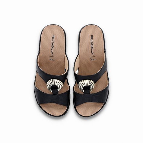 Sandalia Mujer Anabela/Hebilla SPA Negro Piccadilly-3