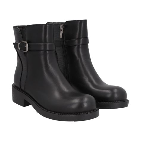 Botin Mujer Negro Bucke Police-0