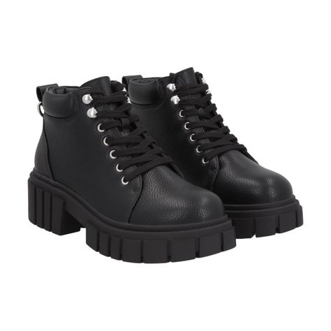 Botin Mujer Negro Rebel Police-0