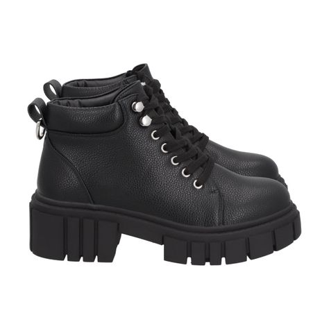 Botin Mujer Negro Rebel Police-2