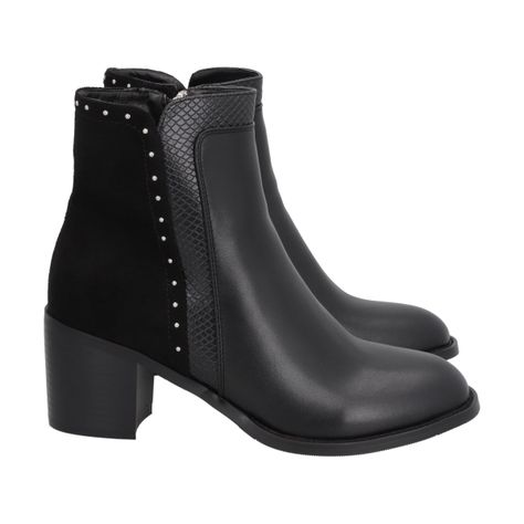 Botin Mujer Negro Noir Police-2