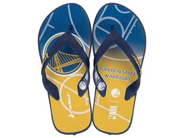 Sandalia Infantil Azul/Amarillo Warriors NBA Feel-0