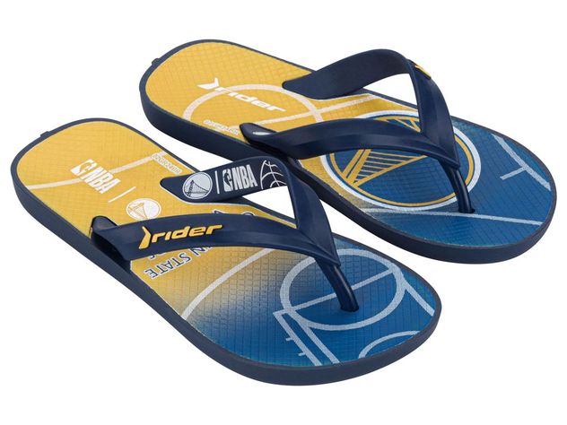 Sandalia Infantil Azul/Amarillo Warriors NBA Feel-1