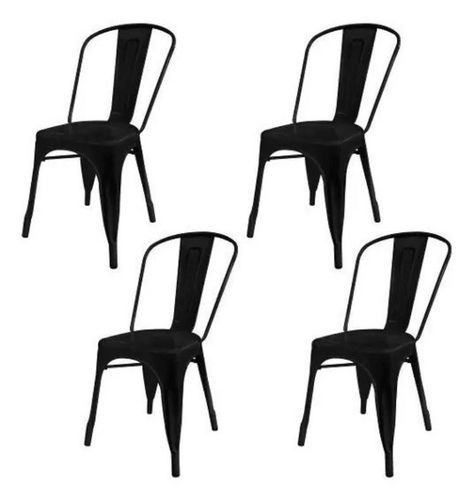 Silla Tolix Negro Matte X4-4