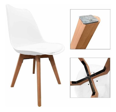 Silla Tulip Refuerzo Metal Blanca X4-2