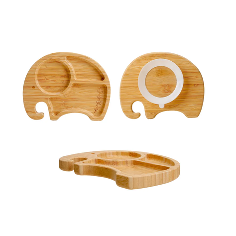 Platos Infantil de bamboo diseño elefante-1
