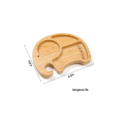 Platos Infantil de bamboo diseño elefante-2