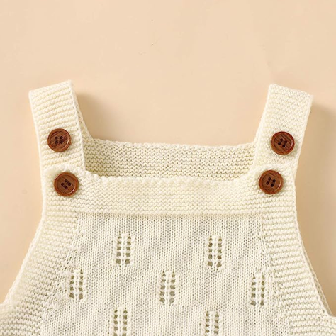 Enterito para Bebe Knit sin Mangas con Sombrero 70cm Blanco-3