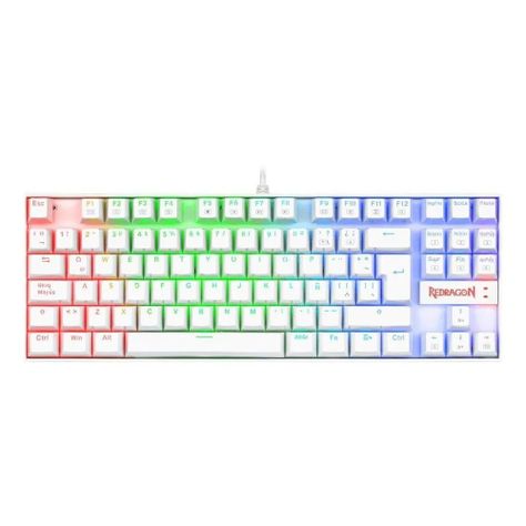 Teclado Gamer Redragon Kumara K552 Blanco Rgb SW Red-0