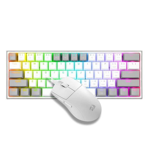Kit de Teclado y Mouse Redragon k617RGB SP M724 Blanco S143W-0