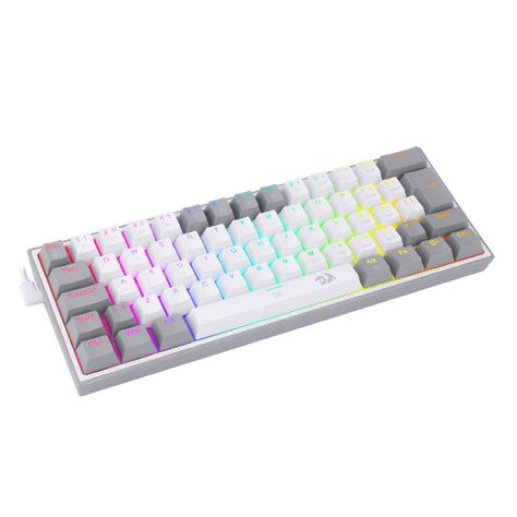 Kit de Teclado y Mouse Redragon k617RGB SP M724 Blanco S143W-1