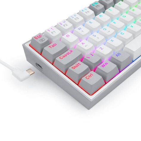 Kit de Teclado y Mouse Redragon k617RGB SP M724 Blanco S143W-2