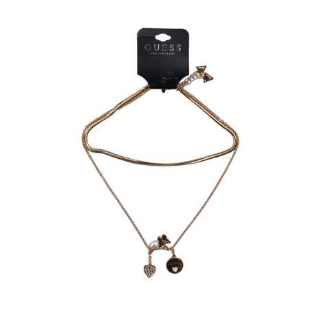 Collar Guess Color Dorado Dije Corazon Triangulos-0