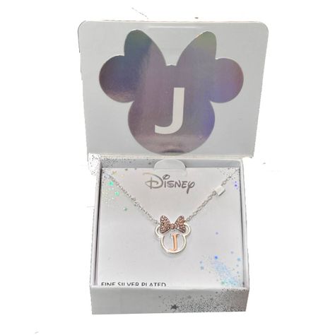 Cadena Disney Minnie Plateada con Inicial J-1