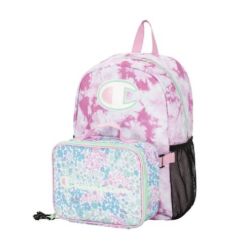 Mochila/Bolso Champion Floral Azul y Rosa-1