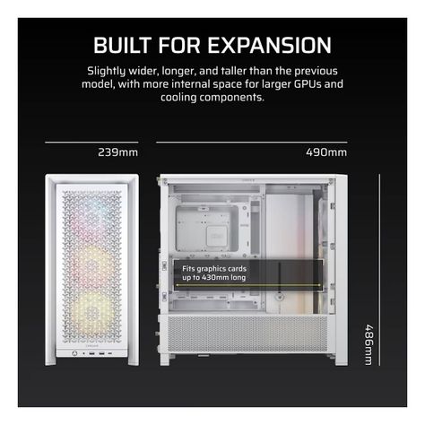 Gabinete Corsair FRAME 4000D RS ARGB - Blanco-2