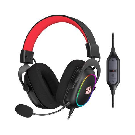 Audífonos gamer Redragon Zeus X negro con luz rgb-0