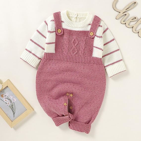 Bebé Body Rosado patrón de rayas 66 cm Niña-4