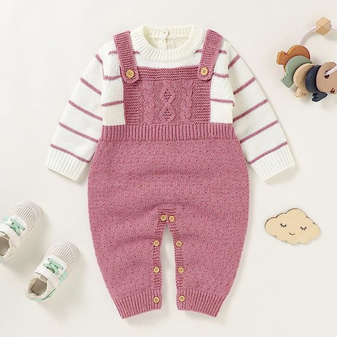 Bebé Body Rosado patrón de rayas 66 cm Niña-5