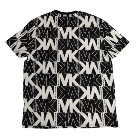 Polera MK Negro/blanco Cuello Redondo Letras Talla L-1