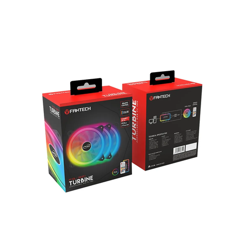 Pack 3 Ventiladores Fantech Turbine 120mm RGB + Controlador-3