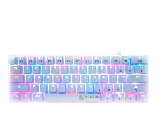 Teclado Hype Legend Rebel QWERTY Outemu Red US blanco RGB-1