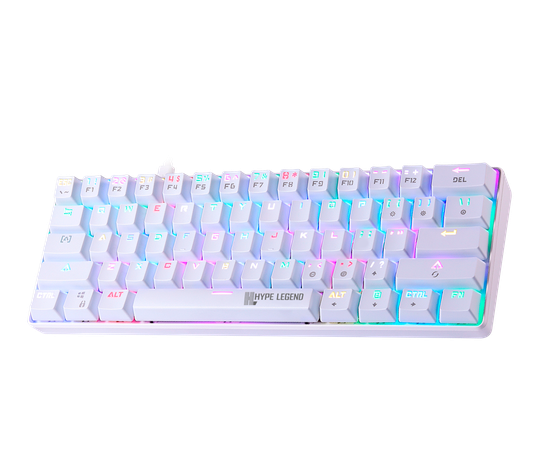 Teclado Hype Legend Rebel QWERTY Outemu Red US blanco RGB-0