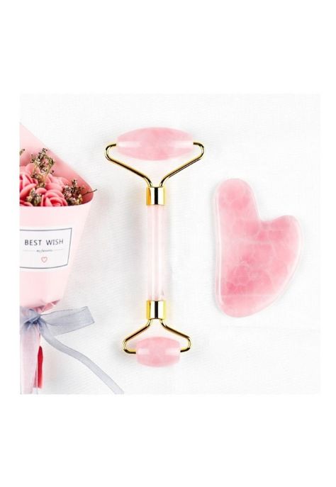 Belleza - Skin care jade y guasha rosa  - Rodillo para el cuidado facial - Derma-0