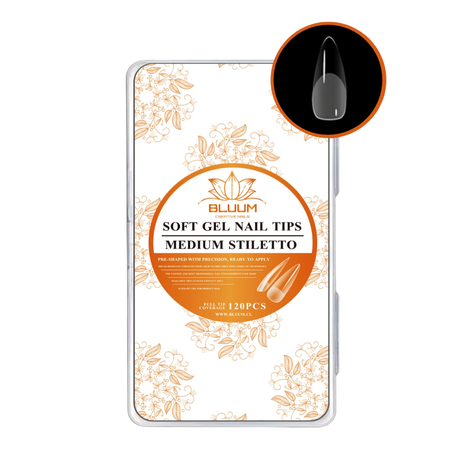 Tips Soft Gel Profesional 120 Unidades Medium Stiletto-0