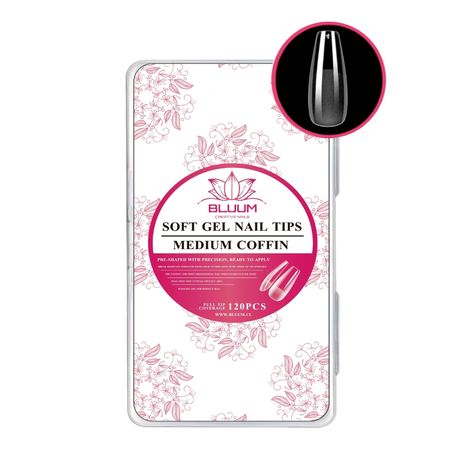 Tips Soft Gel Profesional 120 Unidades Medium Coffin-0