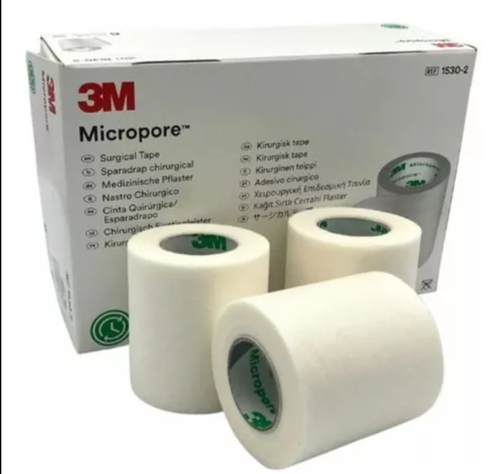 Tela Micropore 3m 2.5 Cm X 9.1 M Blanca 1530-1 Caja 12 Uni-1