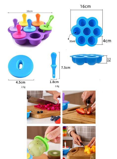 Molde Bandeja De Silicona Helados Paletas Cubo Para Niños-1