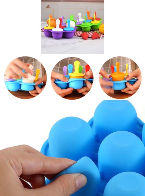 Molde Bandeja De Silicona Helados Paletas Cubo Para Niños-2