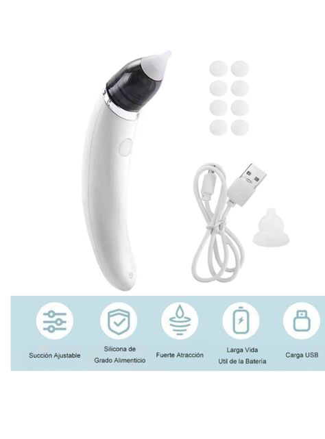 Aspirador Nasal Electrico Para Bebe Saca Mocos Recargable -1