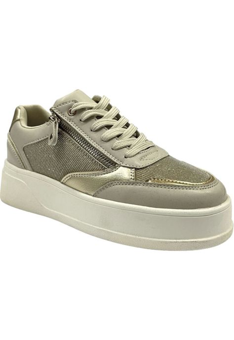 Zapatilla Mujer Dorado Metallic Detogni-1