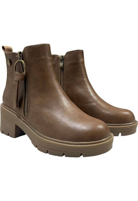 Botin Mujer Camel New York Detogni-3
