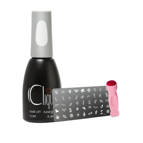 Kit de stamping para decoracion de uñas mas builder base clique-1