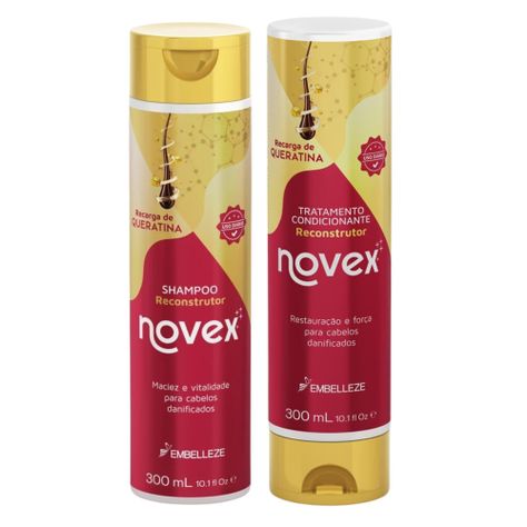Kit restauración shampoo y acondicionador queratina Novex 300ml cada 1-0