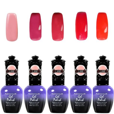 Set de 5 esmaltes semipermanentes secado uv larga duración.-1