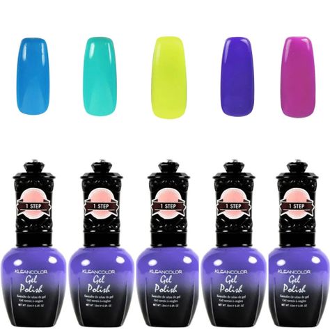 Set de 5 esmaltes semipermanentes secado uv larga duración Kleancolor-2