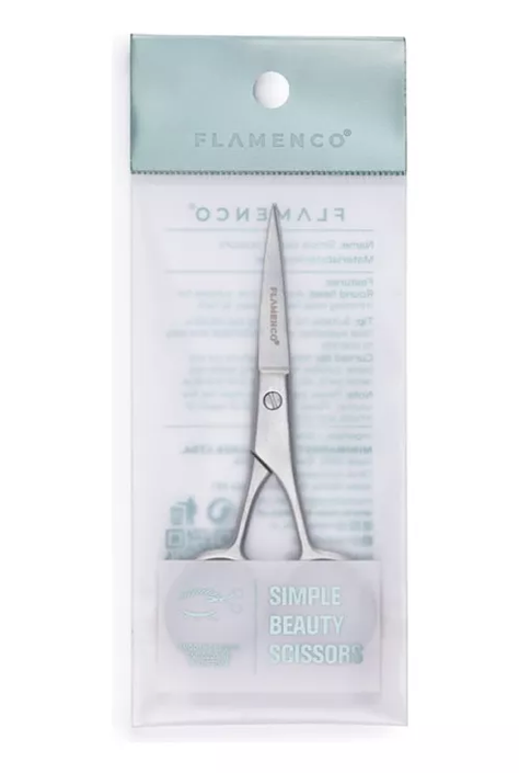 Tijera Para Cejas Uso Cosmético Punta Recta Flamenco-2