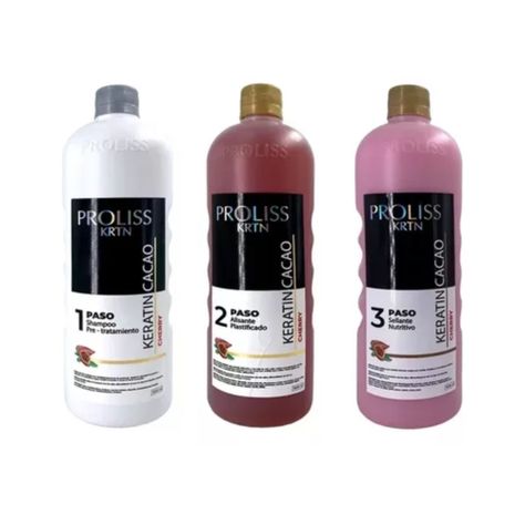 KIT 3 PASOS ALISADO PROFESIONAL PROLISS EFECTO PLASTIFICADO CHERRY-0