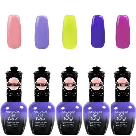 Set de 5 esmaltes semipermanentes secado uv larga duración-2