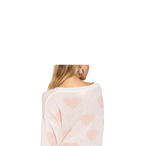 Sweater Oversize Hilo Blanco Cuello Redondo-2