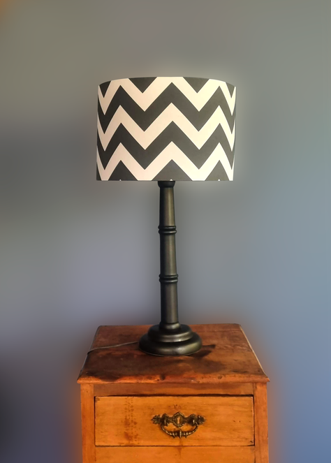 Pantalla de lámpara modelo Selva Urbana / Tela algodón estampada-1