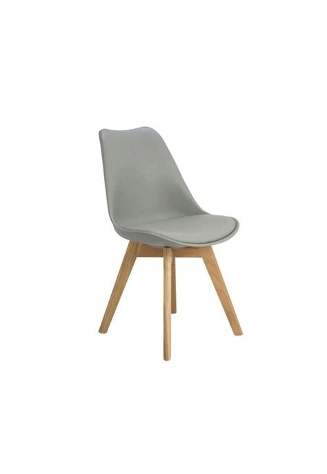 Silla Eames Acolchada Dsw Y Madera / Comedor Escritorio GRIS-2