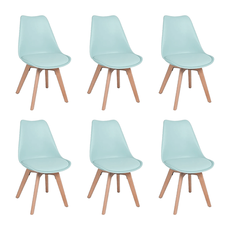 PACK 6 SILLA ACOLCHADAS EAMES MENTA -0